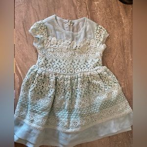 Toddler girls mayoral lace light blue dress 3t